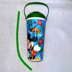 Disney Parks Typhoon Lagoon Travel Cup Ice Gator Mickey Minnie Duncan Buttons